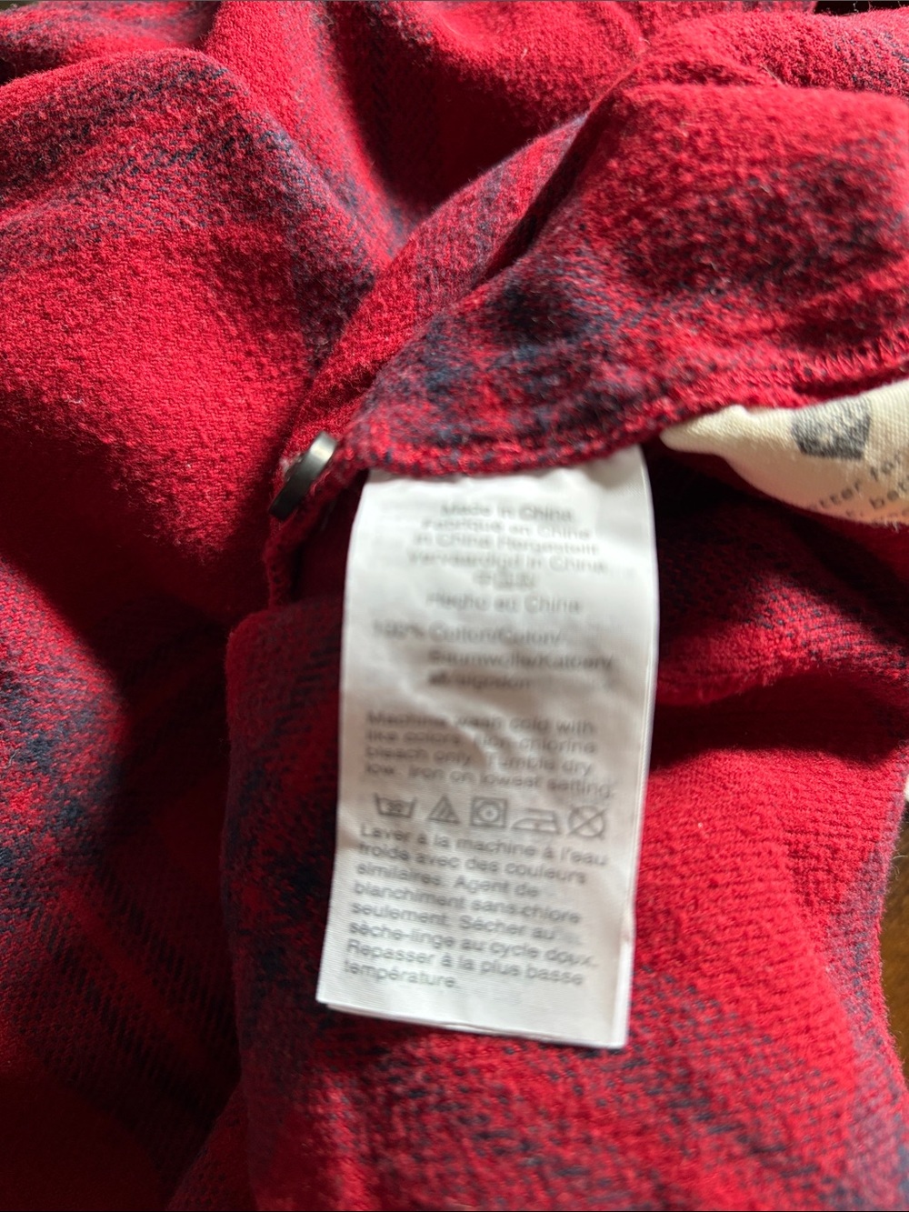 Madewell boyfriend Red and Blue Plaid Button-Down flannel Shirt - Picture 4 of 4